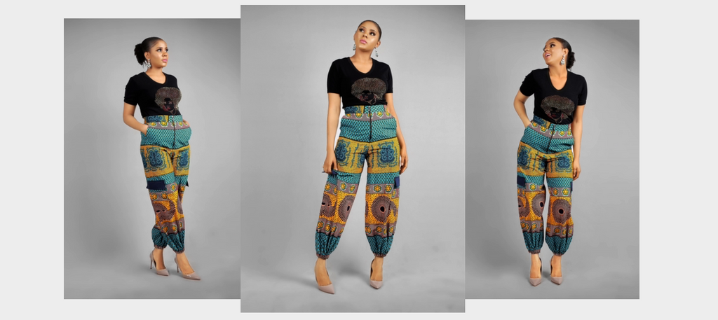 Pantalon tissu africain sales femme