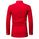 Chemise Africaine Rouge Col Mao