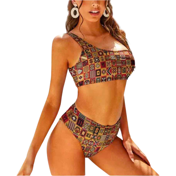 Maillot de bain wax forte poitrine Royaume d Afrique