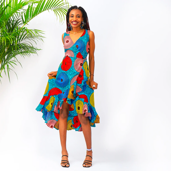 Mini robe sales en pagne africain