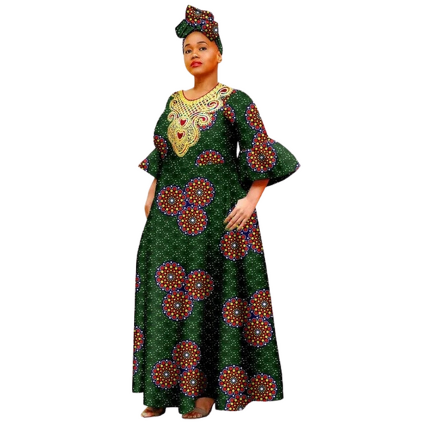 Robe Longue Broderie Africaine
