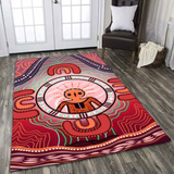 Tapis Forme Géométrique Africain Rouge