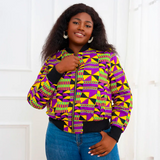 Veste Bomber Tissu Wax Africain Femme