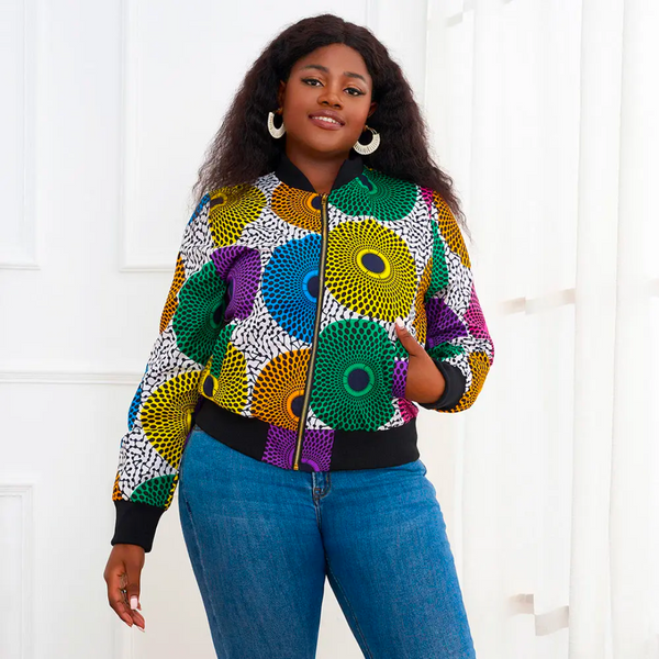 Ensemble veste en sales pagne africain pour femme