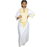 Boubou Africain Blanc Femme Coton