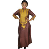 Boubou Africain Jaune Femme Coton
