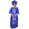 Boubou Africain Femme Coton Bleu