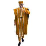 Boubou Africain Homme Grande Taille Jaune