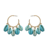 Boucles d'Oreilles Coquillage Turquoise