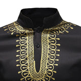 Chemise Africaine Noire Col Mao Zoom